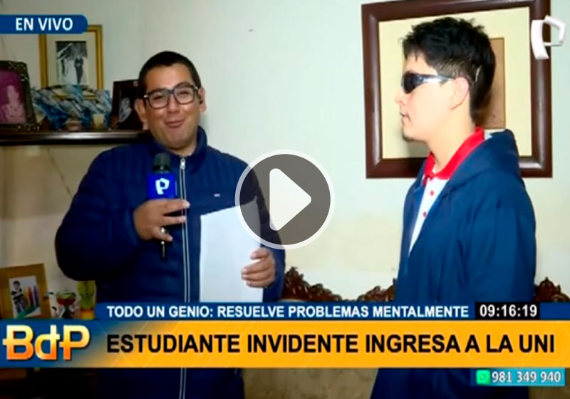 Panamericana Tv - Estudiante invidente de 17 años ingresa a la UNI 
