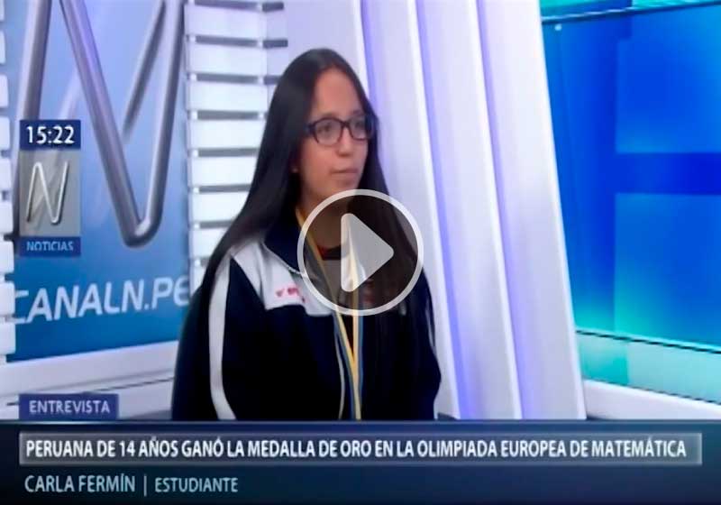 Canal N: Peruana de 14 años ganó la medalla de oro en la olimpiada europea de matemática
